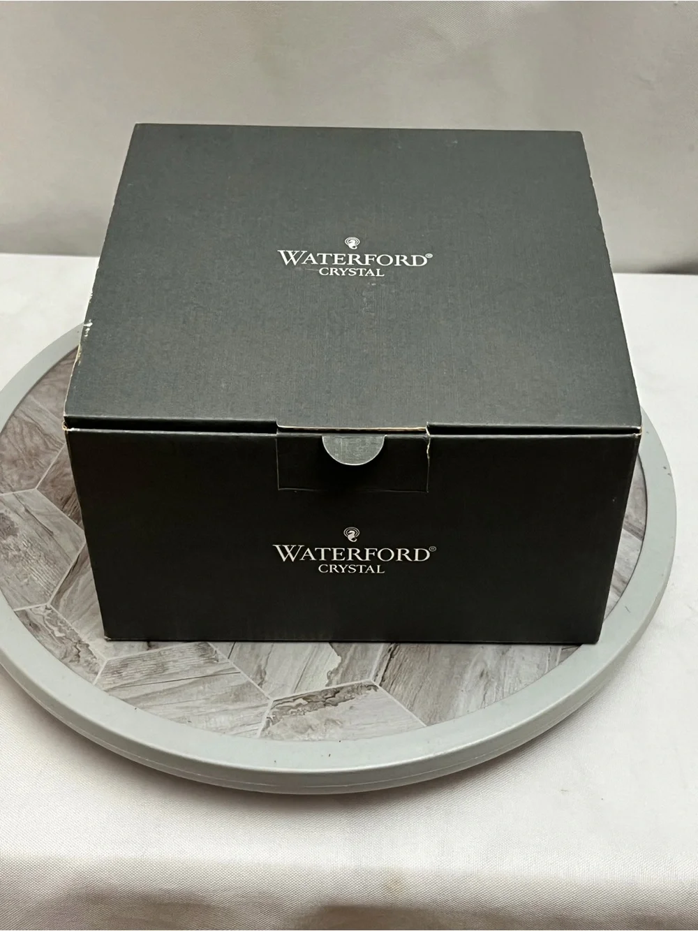 Waterford Crystal Large Silver Rimmed Cottage Clock Mantel Desk Clock Ireland
